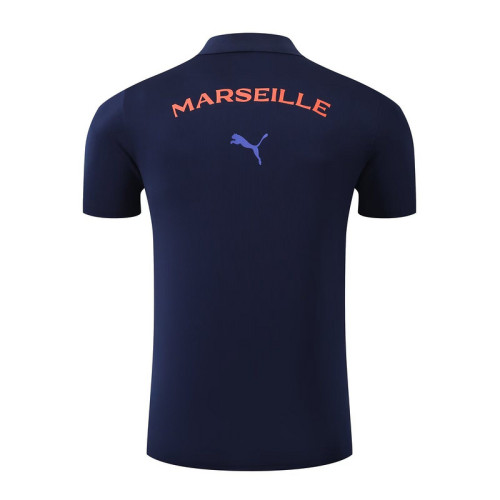 Fan Version 2025-2026 Olympique de Marseille Dark Blue Soccer Polo