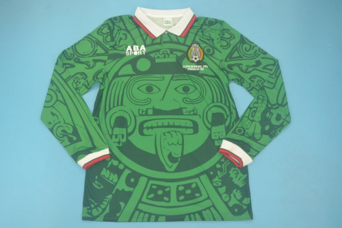 Retro Jersey 1998 Long Sleeve Mexico Home Soccer Jersey Vintage Football Shirt