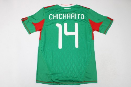 Retro Jersey 2010 Mexico CHICHARITO 14 Home Soccer Jersey Vintage Football Shirt