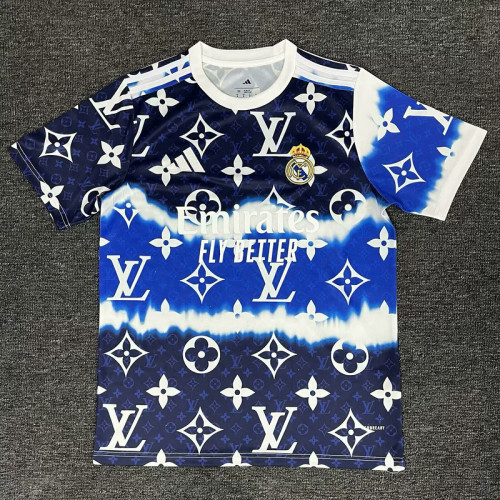 Fans Version 2025-2026 Real Madrid Dark Blue/Blue Special Edition Soccer Jersey Real Football Shirt