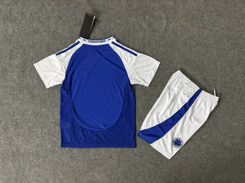 Youth Uniform Kids Kit Cruzeiro 2025-2026 Home Soccer Jersey Shorts Child Football Set