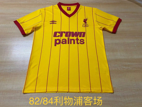 Retro Jersey 1982-1984 Liverpool Away Yellow Soccer Jersey Vintage Football Shirt
