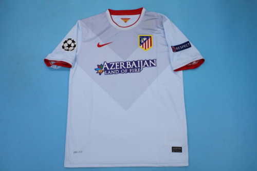 with LFP Patch Retro Jersey 2014-2015 Atletico Madrid Away Grey Soccer Jersey Vintage Football Shirt