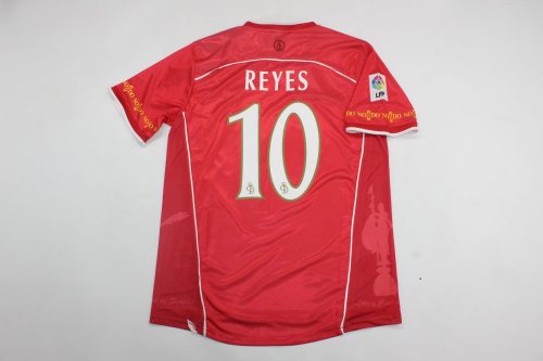 with LFP Patch Retro Jersey 2003-2004 Sevilla REYES 10 Home Soccer Jersey Vintage Football Shirt