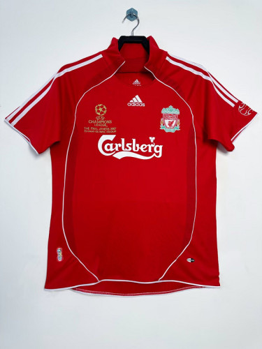 with Front Lettering Retro Jersey 2006-2007 Liverpool UCL Final Home Soccer Jersey Vintage Football Shirt