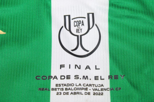 with Front Lettering+Copa de rey Patch Retro Jersey Real Betis 2021-2022 COPA DE REY FINAL Home Soccer Jersey Vintage Football Shirt