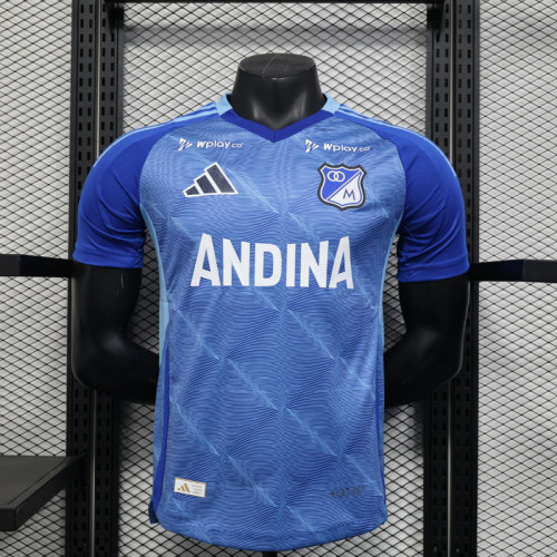 Player Version 2025-2026 Millonarios Home Soccer Jersey Football Shirt