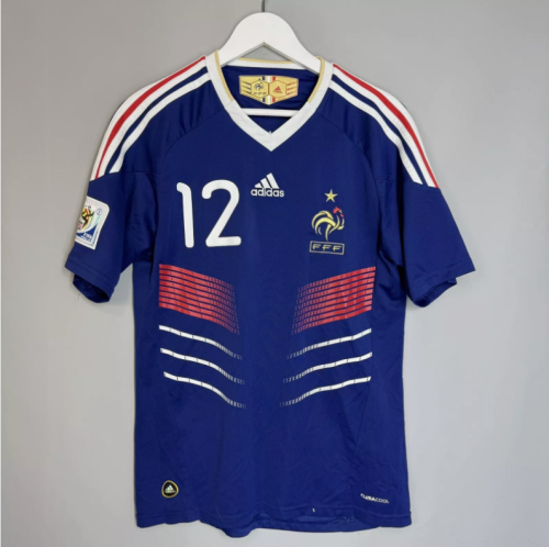 with World Cup Patch Retro Jersey 2010 France HENRY 12 Home Soccer Jersey Vintage Football Shirt
