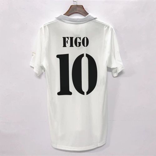 Retro Jersey 2000-2001 Real Madrid FIGO 10 Home Soccer Jersey Vintage Football Shirt