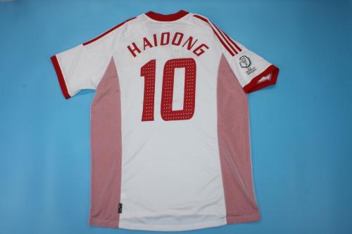 with Patch Retro Jersey 2002 China HAIDONG 10 Away White Soccer Jersey Vintage Football Shirt