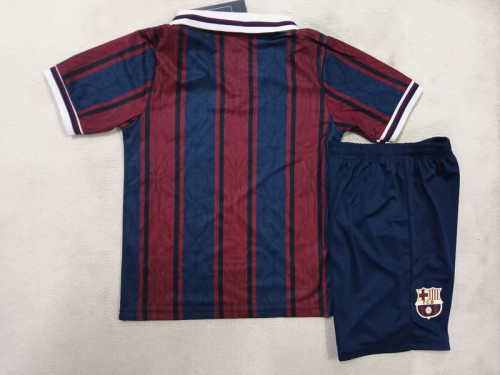 Retro Model Youth Uniform Kids Kit 2025-2026 Barcelona 125th Anniversary Soccer Jersey Shorts Child Football Set