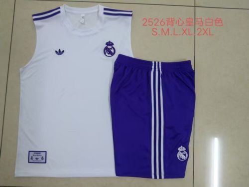 Adult Uniform Retro Model 2025-2026 Portugal White Soccer Training Vest and Shorts Football Set