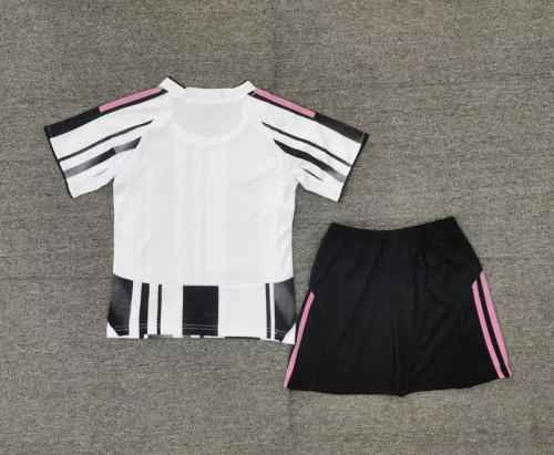 Youth Uniform Kids Kit 2025-2026 Juventus Home Soccer Jersey Shorts Child Football Set