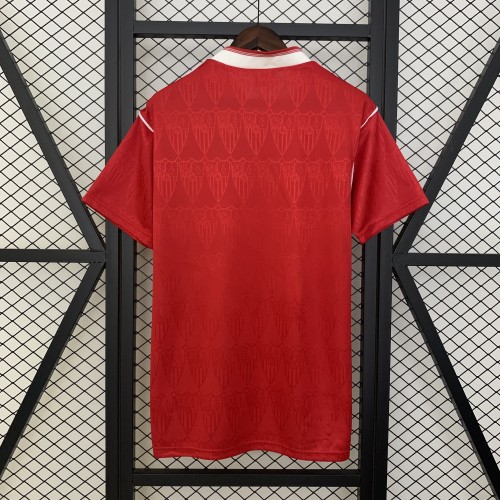 Retro Jersey 1991-1992 Sevilla Away Red Soccer Jersey Football Shirt