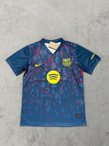 Barca Camisetas de Futbol Fans Version 2025-2026 Barcelona Dark Blue Special Edition Soccer Jersey