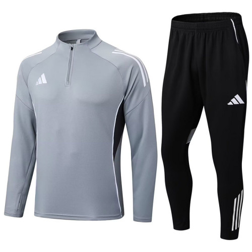 2025 AD2506 Grey Soccer Training Sweater and Pants Football Kit