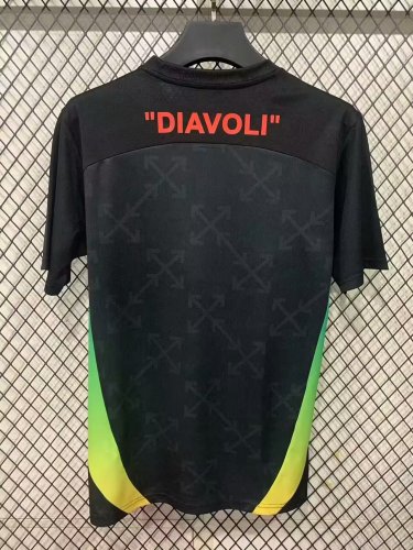 Fan Version 2025-2026 AC Milan Black Soccer Training Jersey AC Football Shirt