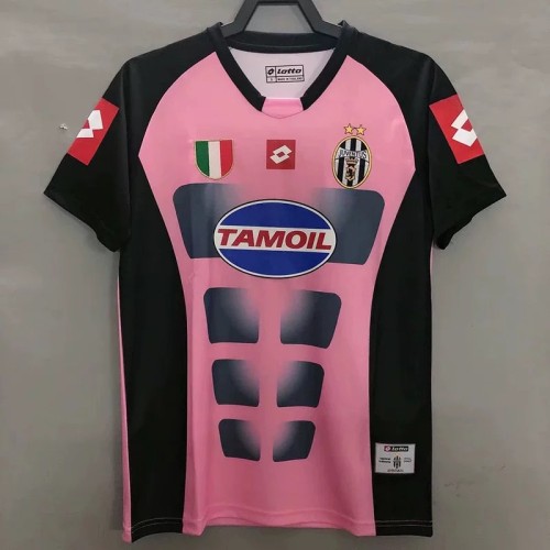Retro Jersey 2002-2003 Juventus BUFFON 1 Pink Goalkeeper Soccer Jersey Vintage Football Shirt