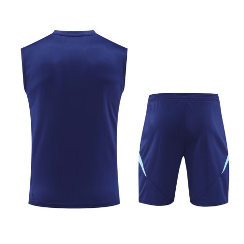 Adult Uniform 2025-2026 Arsenal Dark Blue Soccer Training Vest and Shorts Football Set