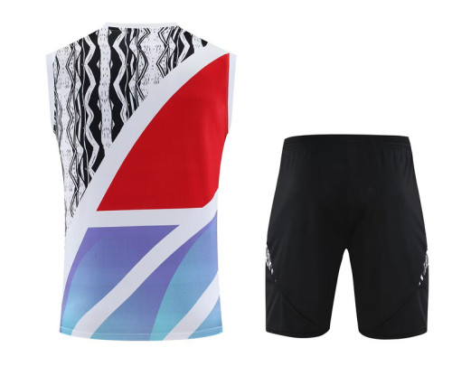 Adult Uniform 2025-2026 Arsenal Red/White/Blue Soccer Training Vest and Shorts Football Set