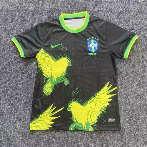 Fan Version 2025 Brazil Black Special Edition Soccer Jersey Brasil Camisetas de Futbol