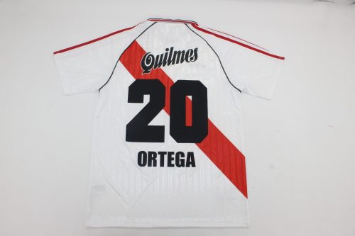 Retro Jersey 1995-1996 River Plate ORTEGA 20 Home Soccer Jersey Vintage Football Shirt