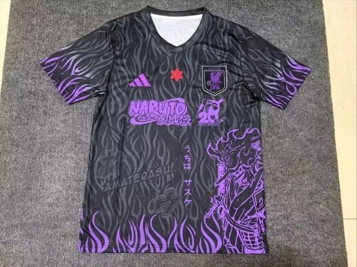 Fan Version 2025 Japan Black/Purple Comic Soccer Jersey Football Shirt