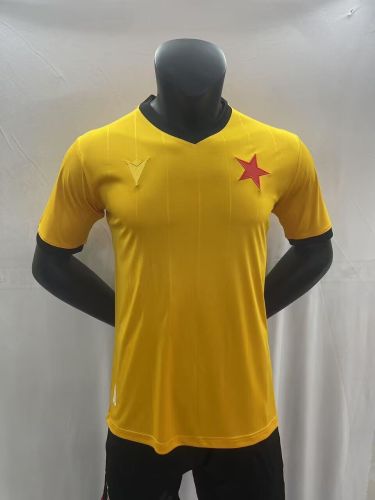 Fans Version 2024-2025 Crvena zvezda Football Shirt Vintage Red Star Belgrade 80th Anniversary Yellow Soccer Jersey