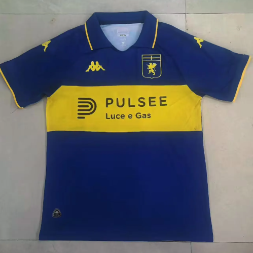with Sponor Logo Fan Version 2025-2026 Genoa 120th Anniversary Soccer Jersey Blue Maillot de Foot
