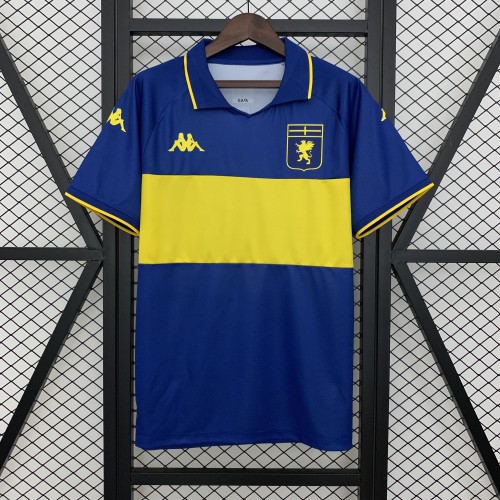 without Sponor Logo Fan Version 2025-2026 Genoa 120th Anniversary Soccer Jersey Blue Maillot de Foot