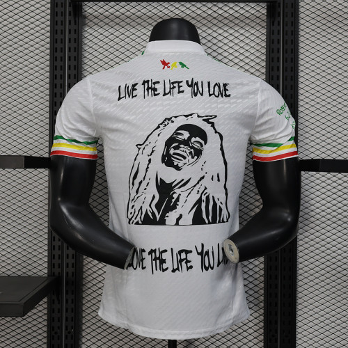 Player Version 2025-2026 Ajax White BOB Marley Soccer Jersey Football Shirt