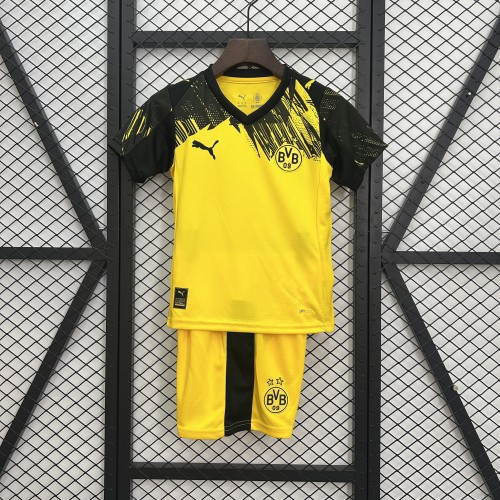 Youth Uniform Kids Kit Borussia Dortmund 2024-2025 Home Soccer Jersey Shorts BVB Child Football Set