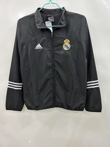 2025-2026 Real Madrid Black/White Soccer Windbreaker Jacket Football Jacket