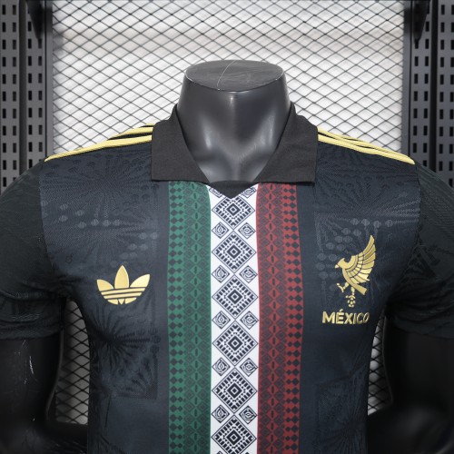 Player Version 2025 Mexico Black Special Version Soccer Jersey Adulto Camiseta de Futbol