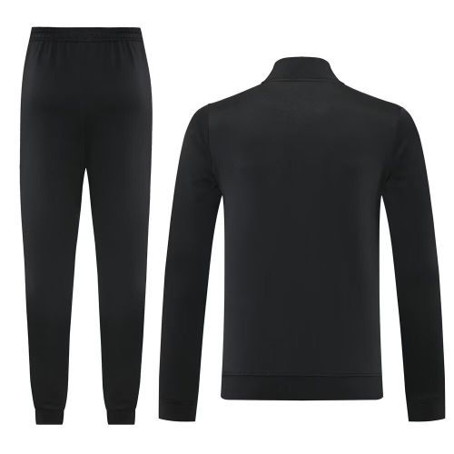 Retro Model 2025-2026 Manchester United Black Soccer Training Jacket and Pants Football Tracksuit