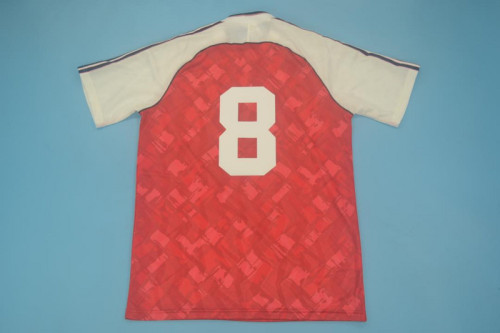 Retro Jersey 1990-1992 Arsenal 8 Home Red Soccer Jersey Vintage Football Shirt