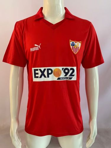 Retro Jersey 1987-1990 Sevilla Away White Soccer Jersey Vintage Football Shirt