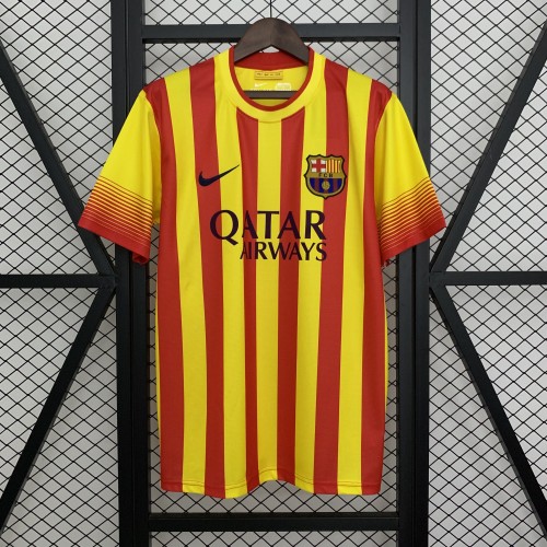 Retro Jersey 2013-2014 Barcelona Away Yellow Soccer Jersey Vintage Football Shirt