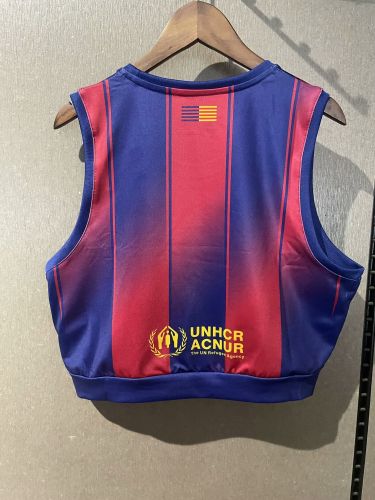 Women 2025-2026 Barcelona Home Soccer Yoga Vest Girl Football Jersey