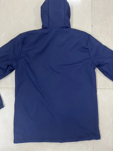 with Cap 2025-2026 Portugal Dark Blue Soccer Windbreaker Jacket Football Jacket