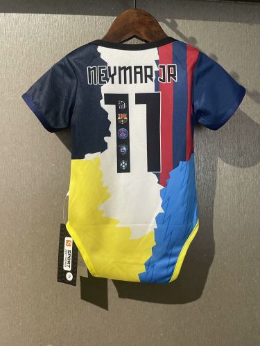 Baby Cloth 2025-2026 Neymar Team Combine Version Santos Barcelona PSG Brazil Soccer Jersey Baby Onesies