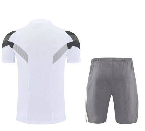 Adult Uniform 2025-2026 Real Madrid White/Grey Soccer Training Jersey and Shorts Football Kits