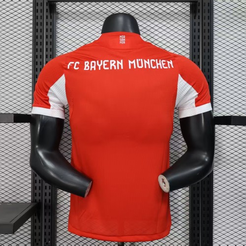 Player Version 2025-2026 Bayern Munich Home Soccer Jersey Bayern Munchen Red/White Football Shirt