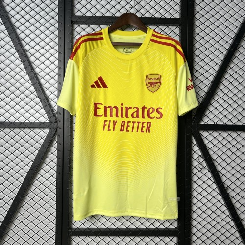 Fan Version Arsenal 2025-2026 Yellow Goalkeeper Soccer Jersey Football Shirt