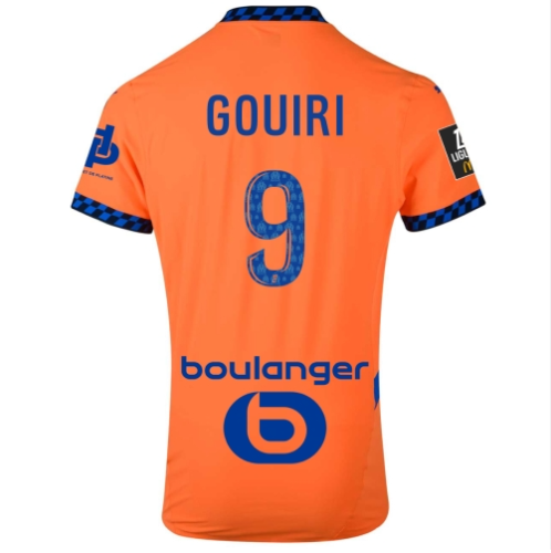 with Ligue 1 Patch Fan Version 2024-2025 Olympique de Marseille GOUIRI 9 Third Away Orange Soccer Jersey Football Shirt