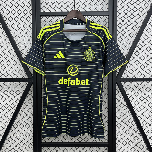 Fan Version 2025-2026 Celtic Away Black/Yellow Soccer Jersey Football Shirt