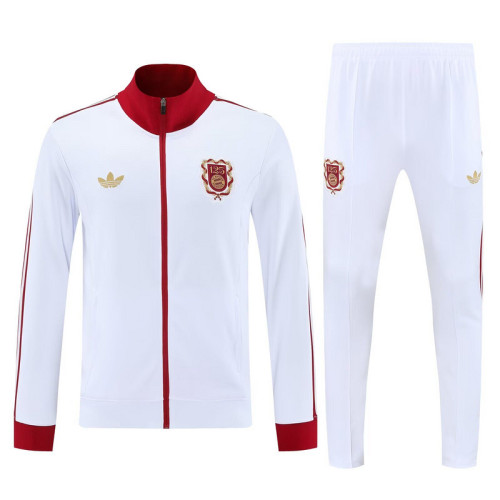 2025-2026 Bayern Munich 125th Anniversary White Soccer Training Jacket Football Jacket and Pants