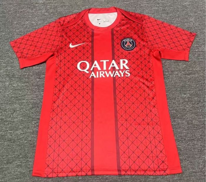 Fan Version 2025-2026 PSG Red Soccer Training Jersey Paris Football Maillot