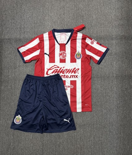 Adult Uniform 2024-2025 Chivas Home Soccer Jersey Shorts Football Kit