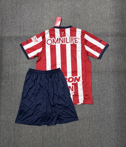 Adult Uniform 2024-2025 Chivas Home Soccer Jersey Shorts Football Kit
